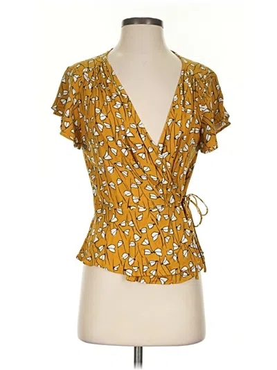 Pre-owned Dress Forum Short Sleeve Blouse In Yellow