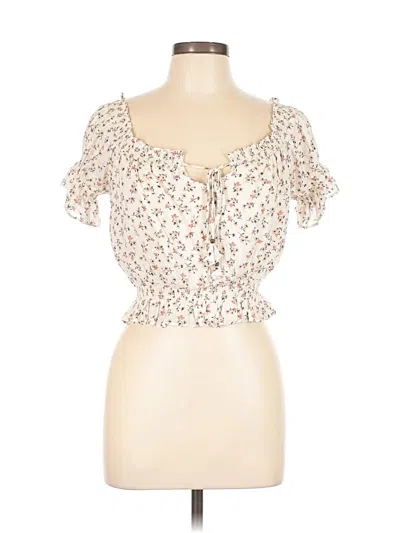 Pre-owned Dress Forum Short Sleeve Top In Ivory