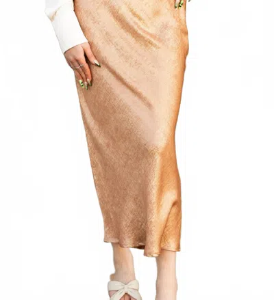 Dress Forum Sparkle Maxi Skirt In Gold Sand In Orange