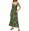 Dress Forum Strapless Slip Dress With Smocked Back Strap In Calliste Green In Multi