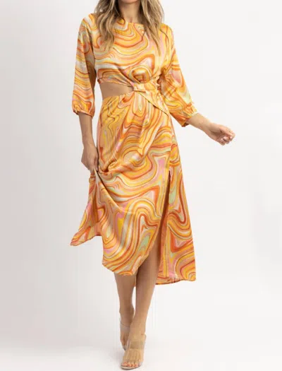 Dress Forum Sundown Marble Maxi Dress In Yellow