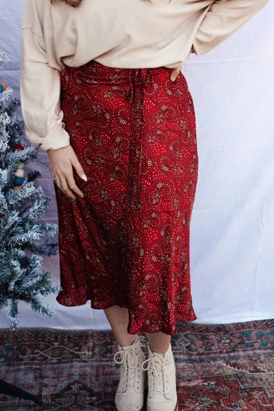 Dress Forum Sunset Paisley Skirt In Red
