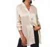 Dress Forum Take It Easy Satin Shirt In Champagne In White