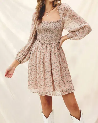 Dress Forum The Love Dress In Ivory Ditsy In Beige