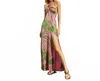 Dress Forum Tropical Adventures Halter Neck Maxi Dress In Flamingo Rio In Multi