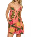 Dress Forum Tropical Print Romper In Pink Rio In Pink