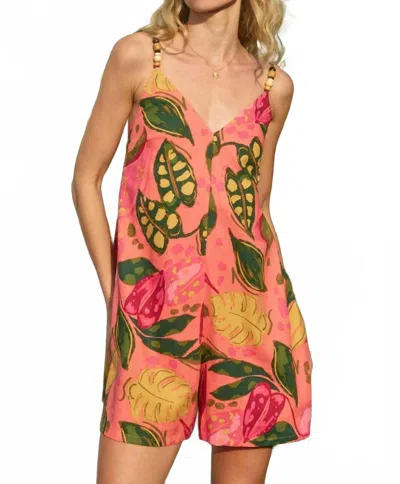 Dress Forum Tropical Print Romper In Pink Rio In Multi