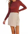 Dress Forum Vegan Leather Mini Skirt In Stone In White