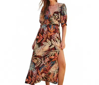 Dress Forum Vintage Palms Maxi Dress In Brown In Multi