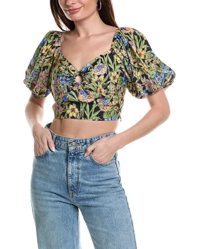 Dress Forum Waterlily Cutout O-ring Crop Top In Black