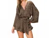 Dress Forum Winter Escape Kimono Romper In Beige In Brown