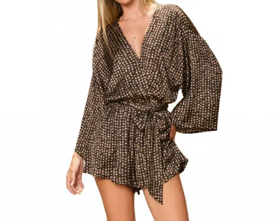 Dress Forum Winter Escape Kimono Romper In Beige In Brown