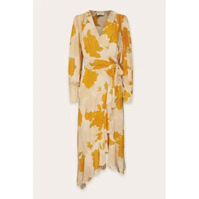Dress Forum Women's Hugs And Kisses Wrap Tiered Midi Dress In Mango Blossom
