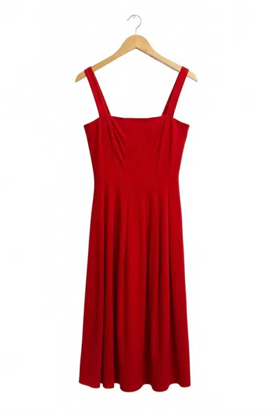 Dress Forum Women's Sleeveless Woven Midi Dress In Red