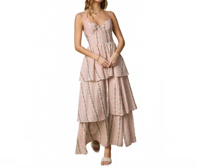 Dress Forum Women's Tea Party Tiered Maxi Dress In Pink Multi