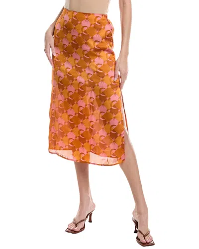 Dress Forum Your Destiny Slit Midi Skirt In Orange