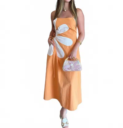 Dress Hall Flower Long Dress In Orange