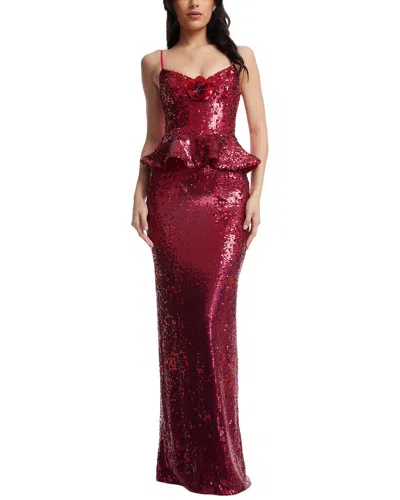 Dress The Population Akiah Dress In Burgundy
