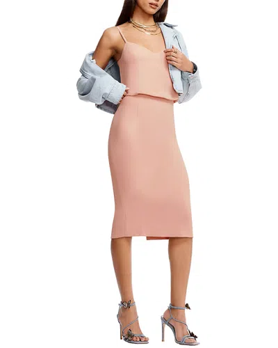 Dress The Population Alondra Sweetheart Neck Blouson Midi Dress In Pink