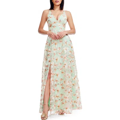 Dress The Population Alyssa Embroidered Floral Gown