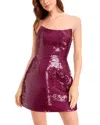 Dress The Population Amity Sequin Strapless Cocktail Minidress In Purple