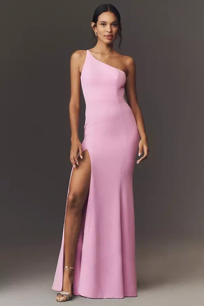 Dress The Population Amy Crepe Maxi Dress In Purple