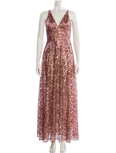 Pre-owned Dress The Population Animal Print Long Dress In Multi