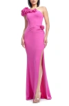 Dress The Population Aubriella Rosette One Shoulder Gown