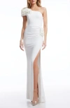 Dress The Population Ariana Embellished Gown In Off White