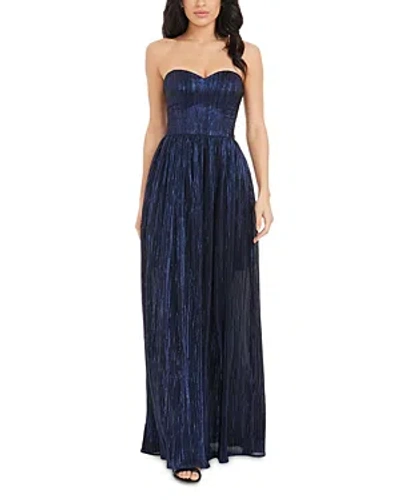 Dress The Population Women's Audrina Strapless Fit-and-flare Gown In Blue