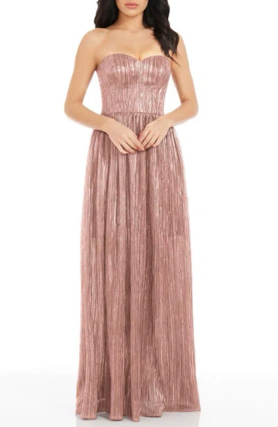 Dress The Population Audrina Strapless Gown In Blush