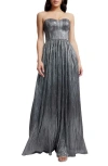 Dress The Population Audrina Strapless Gown In Silver