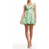 Dress The Population Aurelia Embellished Fit & Flare Minidress In Sage Multi