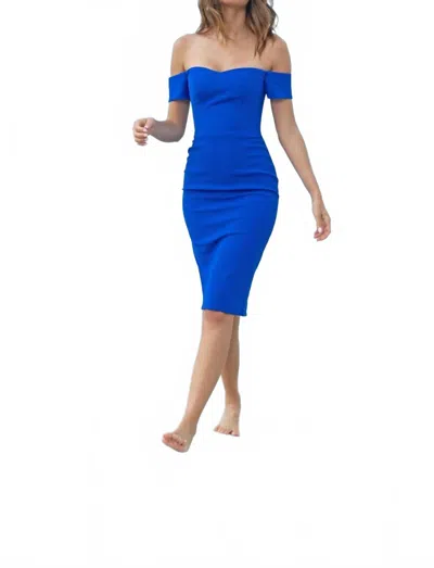 Dress The Population Bailey Dress In Electric Blue