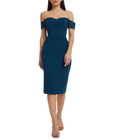 Dress The Population Bailey Midi Dress In Peacock Blue