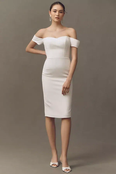 Dress The Population Bailey Off-the-shoulder Slim Midi Dress