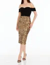 Dress The Population Bailey Sequin Dress In Gold-black In Black