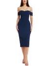 Dress The Population Bailey Off The Shoulder Body-con Dress In Blue