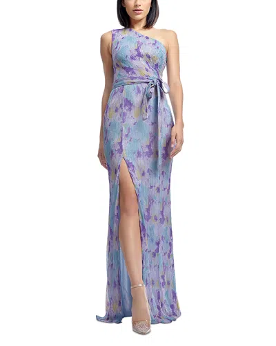 Dress The Population Bella One Shoulder Dress In Blue