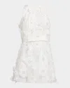 Dress The Population Black Label Adeline Sequin Floral Applique Mini Dress In White