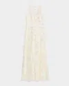 Dress The Population Black Label Agatha Sequin Floral Applique Gown In White