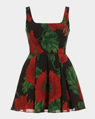 Dress The Population Black Label Ainsley Organza Fit-&-flare Mini Dress In Black