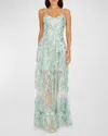 DRESS THE POPULATION BLACK LABEL ANABEL FLORAL SEQUIN SWEETHEART GOWN