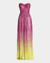Dress The Population Black Label Audrina Strapless Sequin Ombre Gown