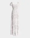 Dress The Population Black Label Janis Flutter-sleeve Lace Maxi Dress