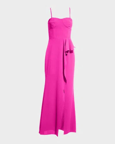 Dress The Population Black Label Kai Sweetheart Drape-front Gown In Pink