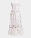 Dress The Population Black Label Lauren Butterfly-embroidered Corset Midi Dress