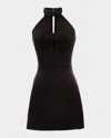 Dress The Population Black Label Mina Bow Cocktail Mini Dress In Black