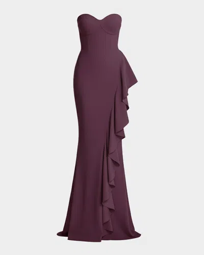 Dress The Population Black Label Paris Cascading Ruffle Dress In Purple