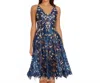 Dress The Population Blair Dress In Navy/nude In Multi